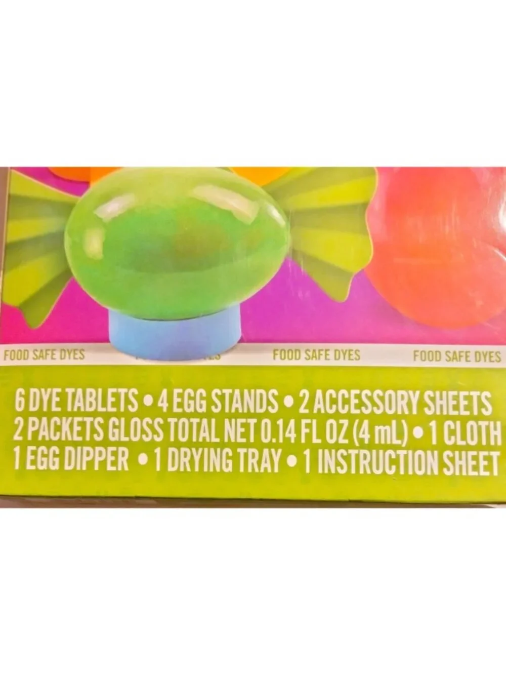 Easter Egg Decorating Kit Aprons Paas Candy Shine Dye Stickers Stand Dipper Tray